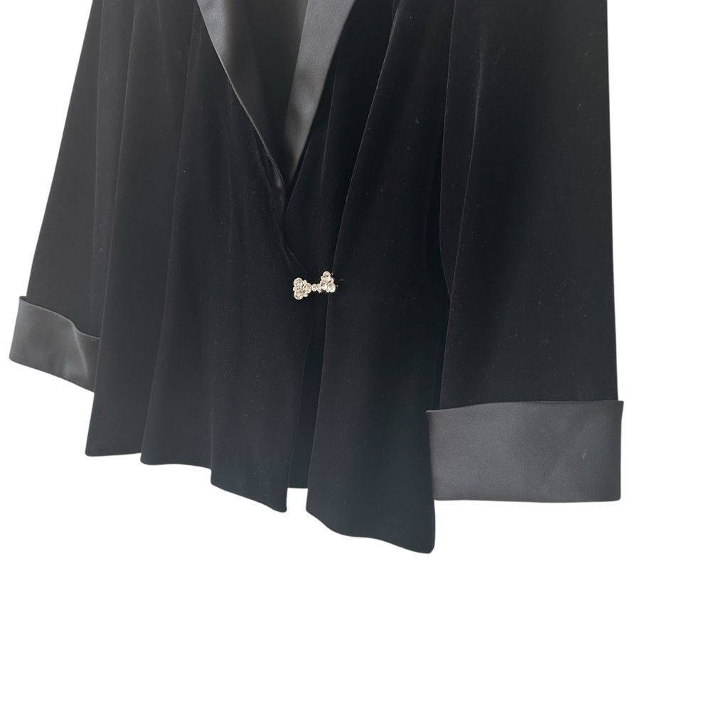 Alex Evenings Black Velvet Blouse Jacket, 10 - Picture 4 of 6
